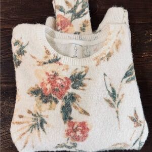 Joie Floral Print Pullover Long Sleeve Sweater